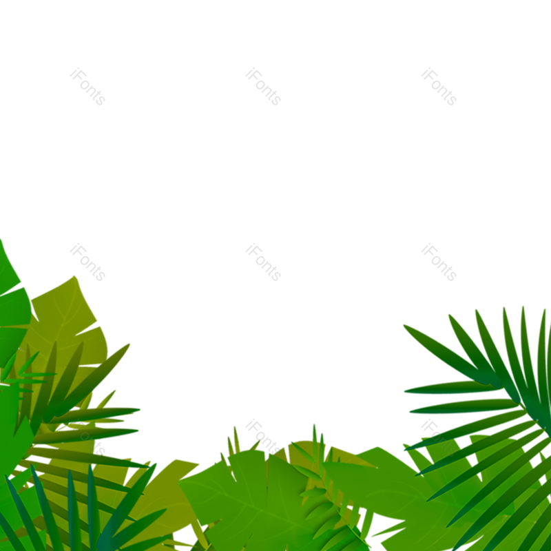 叶子图片,植物插画元素,花草PNG,花草装饰免抠素材